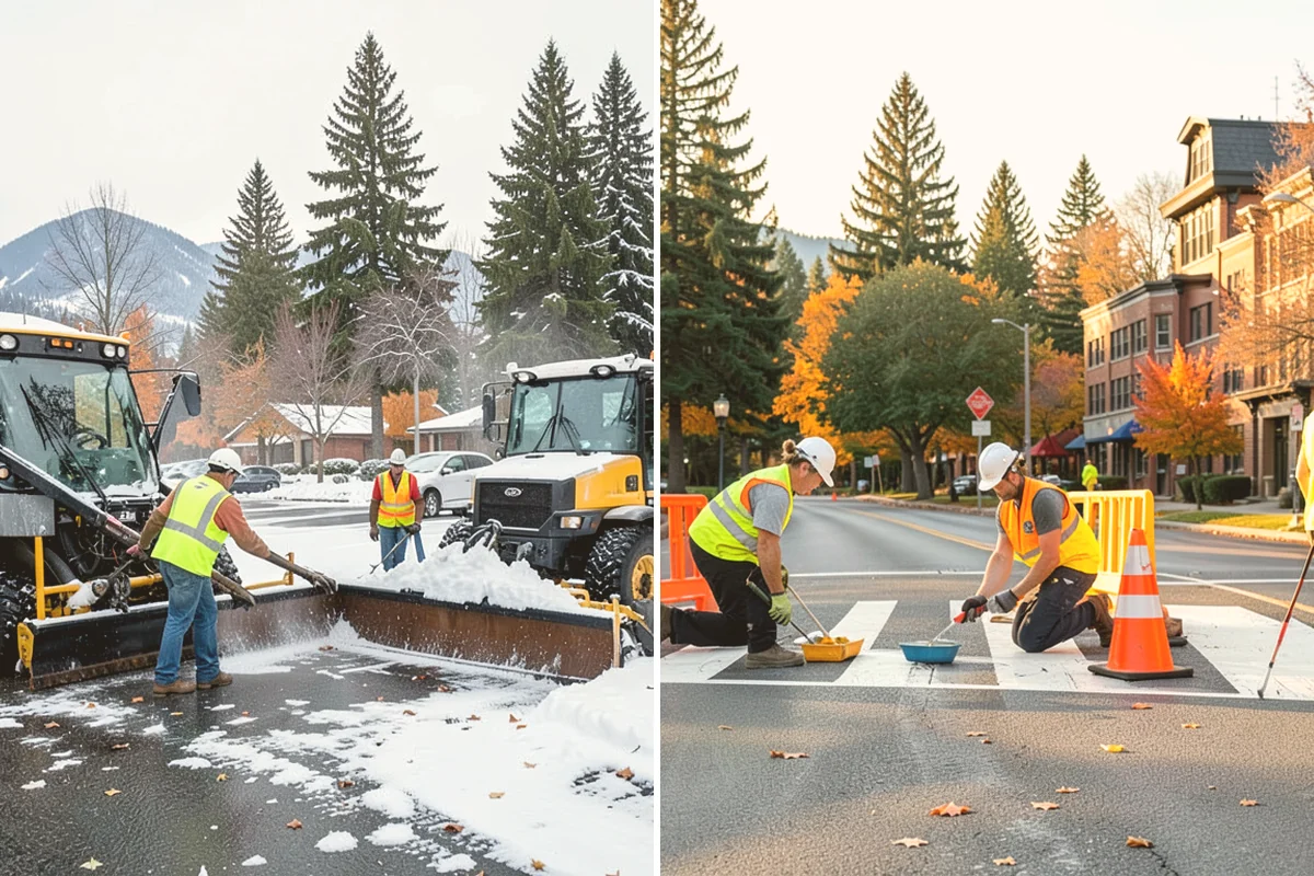Right-of-Way Vegetation Removal in Bellevue, King County, WA - Confirm right-of-way limits with agency survey data and mark boundaries
