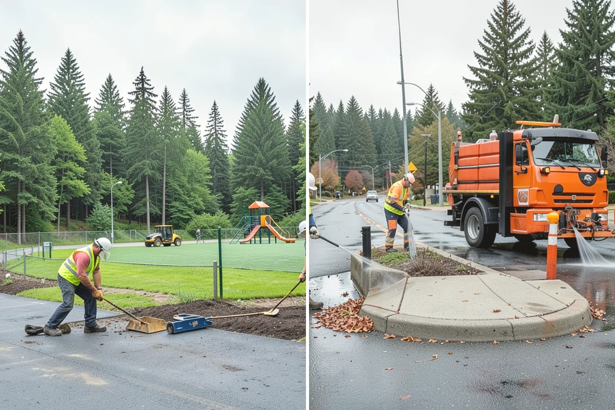 Right-of-Way Vegetation Removal in Carbonado, Pierce County, WA - Confirm right-of-way limits with agency survey data and mark boundaries