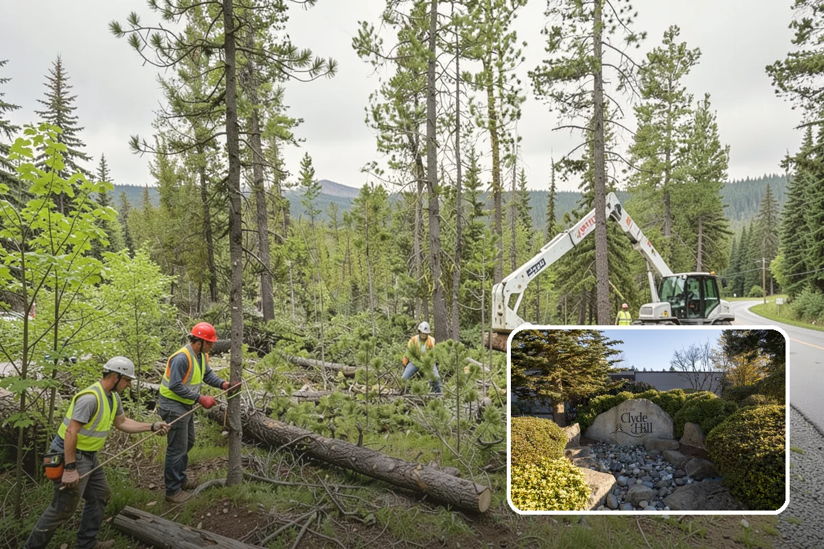 Right-of-Way Vegetation Removal in Clyde Hill, King County, WA - Recovers encroached easement width for capital and enforcement needs