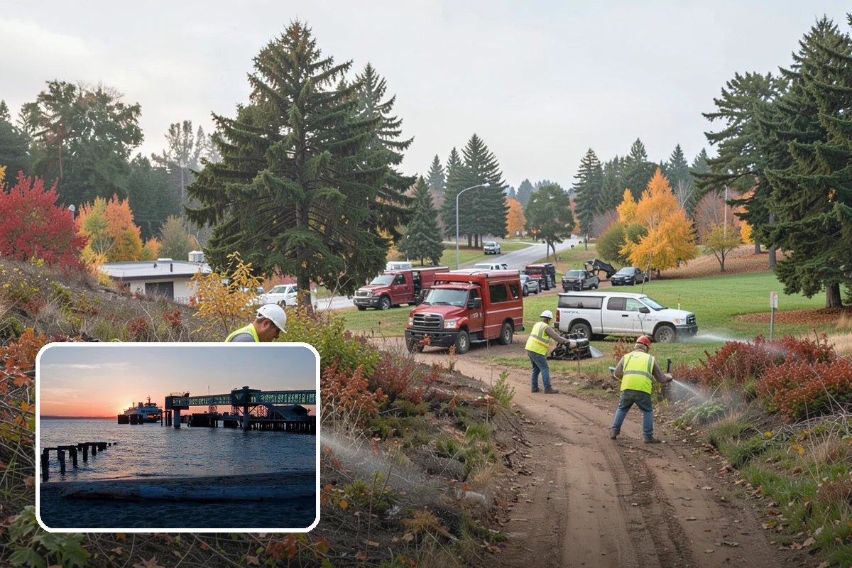 Right-of-Way Vegetation Removal in Edmonds, Snohomish County, WA - Recovers encroached easement width for capital and enforcement needs