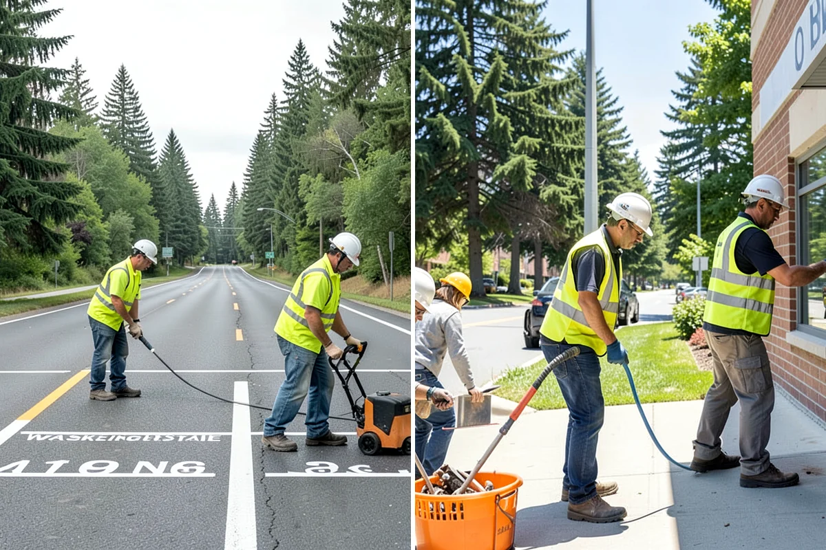 Right-of-Way Vegetation Removal in Enumclaw, King County, WA - Confirm right-of-way limits with agency survey data and mark boundaries