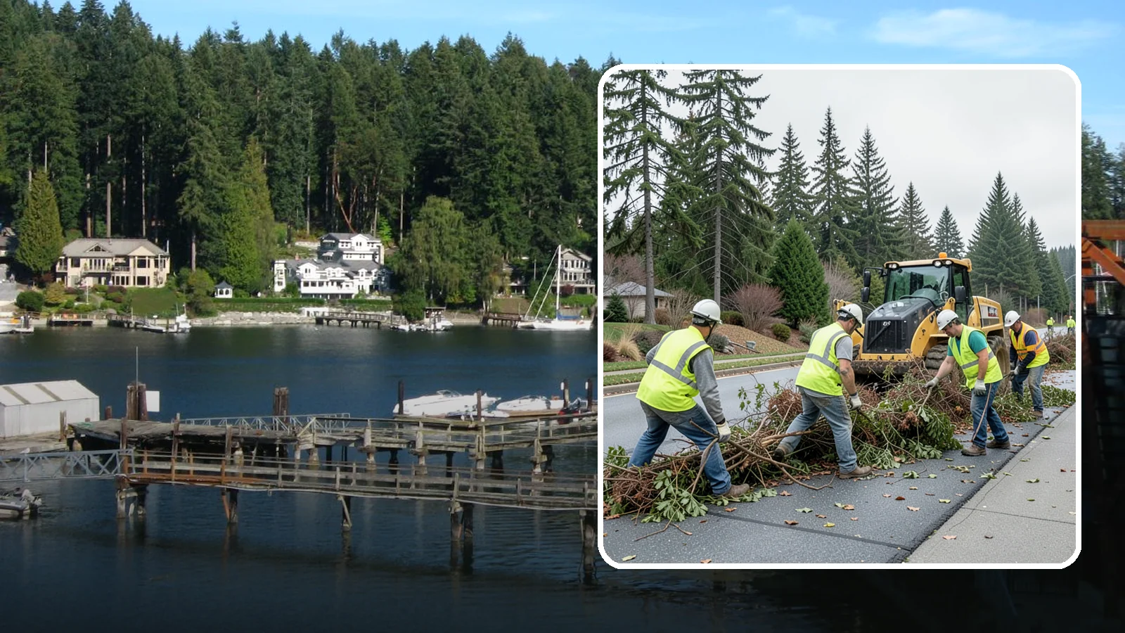 Right-of-Way Vegetation Removal in Gig Harbor, Pierce County, WA - Comprehensive vegetation removal that restores full right-of-way function where growth has overtaken the public easement.