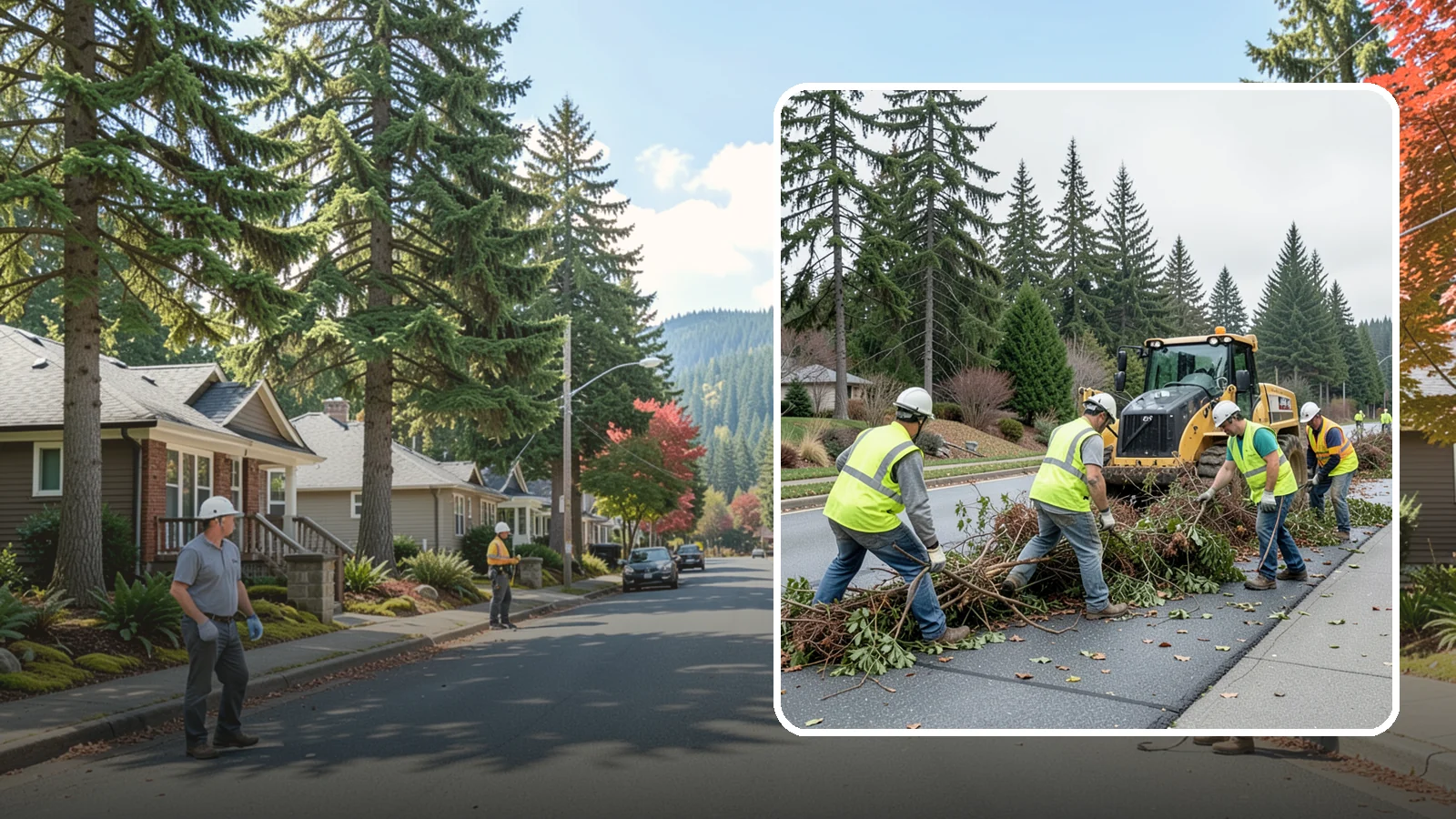 Right-of-Way Vegetation Removal in Hunts Point, King County, WA - Comprehensive vegetation removal that restores full right-of-way function where growth has overtaken the public easement.