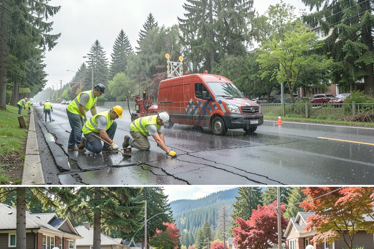 Right-of-Way Vegetation Removal in Hunts Point, King County, WA - Full-corridor removal is scheduled in the drier late-spring through early-fall window to manage soil disturbance and meet erosion...