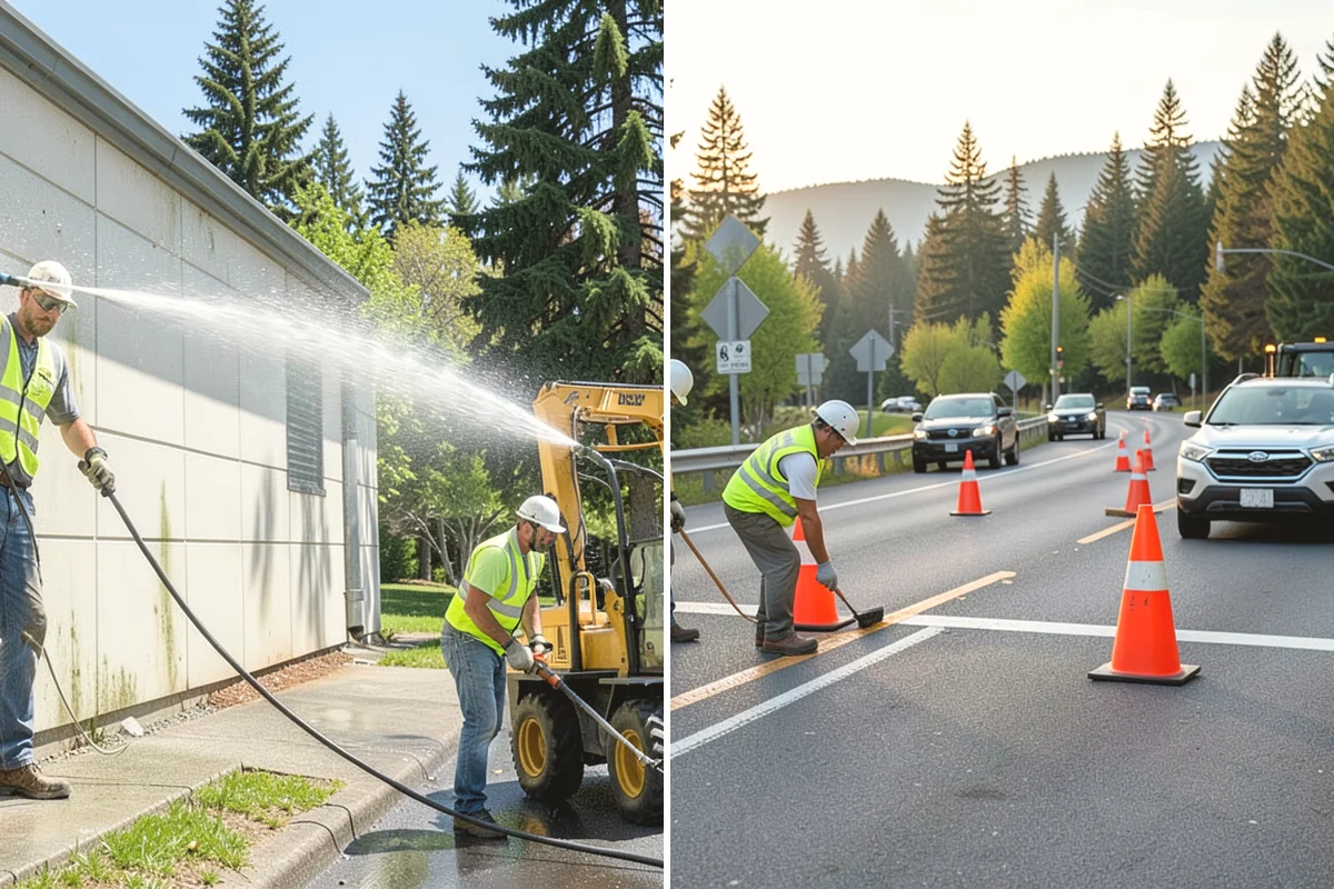 Right-of-Way Vegetation Removal in Issaquah, King County, WA - Confirm right-of-way limits with agency survey data and mark boundaries
