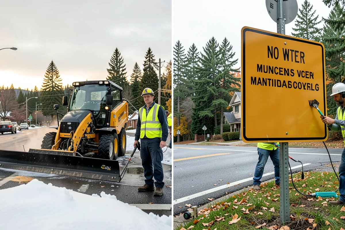 Right-of-Way Vegetation Removal in Kenmore, King County, WA - Confirm right-of-way limits with agency survey data and mark boundaries