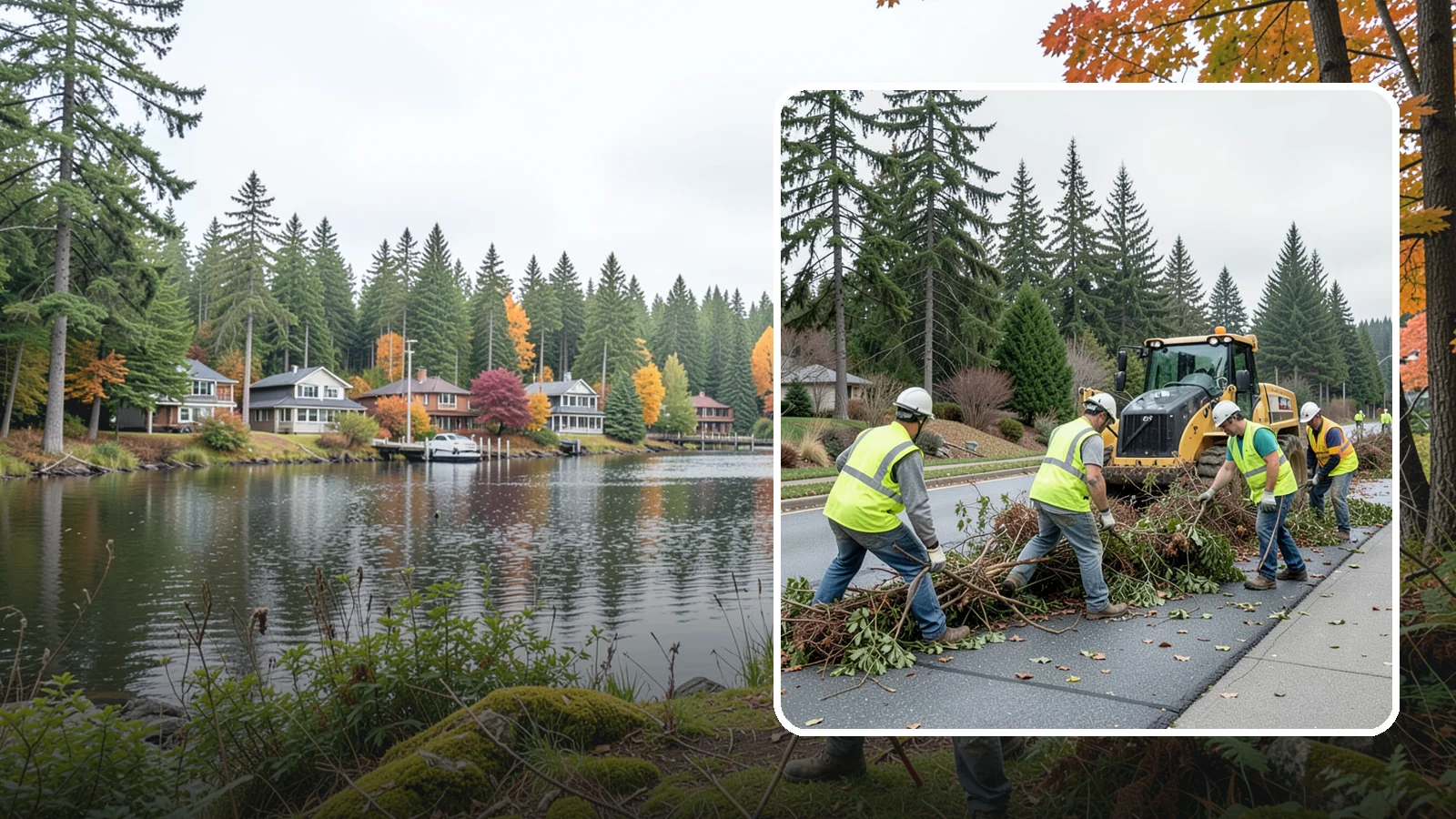 Right-of-Way Vegetation Removal in La Conner, Skagit County, WA - Comprehensive vegetation removal that restores full right-of-way function where growth has overtaken the public easement.