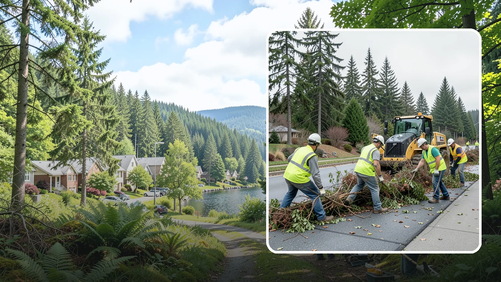 Right-of-Way Vegetation Removal in Lake Forest Park, King County, WA - Comprehensive vegetation removal that restores full right-of-way function where growth has overtaken the public easement.