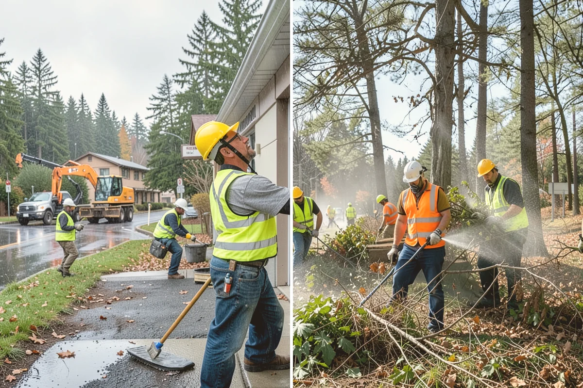 Right-of-Way Vegetation Removal in Lynnwood, Snohomish County, WA - Confirm right-of-way limits with agency survey data and mark boundaries