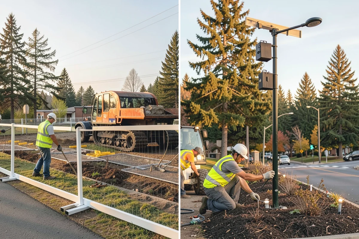 Right-of-Way Vegetation Removal in Medina, King County, WA - Confirm right-of-way limits with agency survey data and mark boundaries
