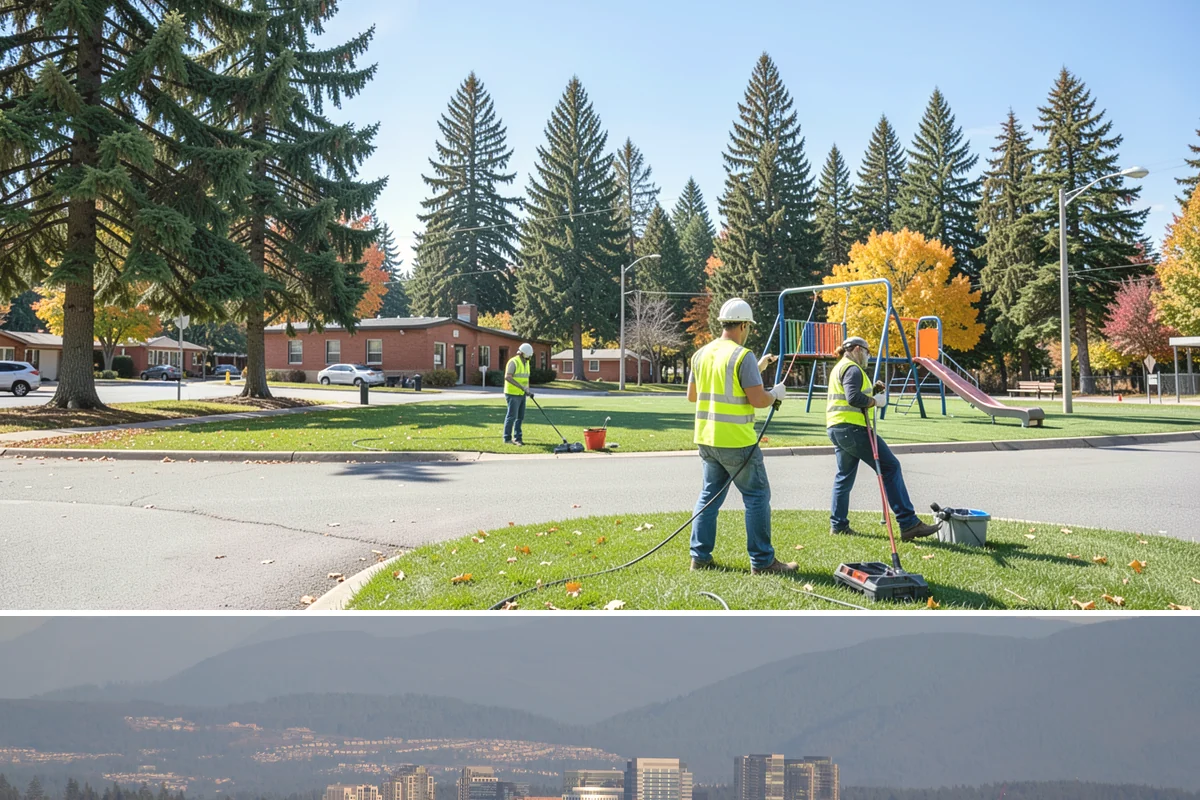 Right-of-Way Vegetation Removal in Medina, King County, WA - Full-corridor removal is scheduled in the drier late-spring through early-fall window to manage soil disturbance and meet erosion...
