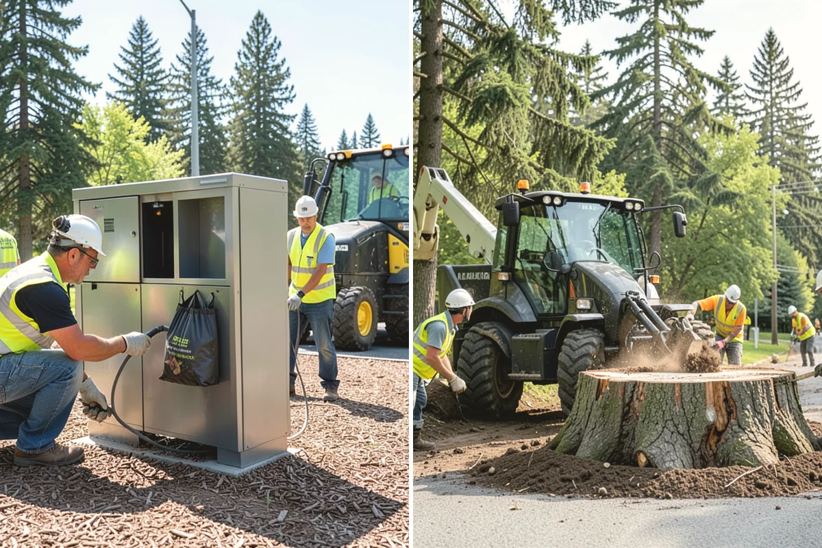 Right-of-Way Vegetation Removal in Oak Harbor, Island County, WA - Confirm right-of-way limits with agency survey data and mark boundaries