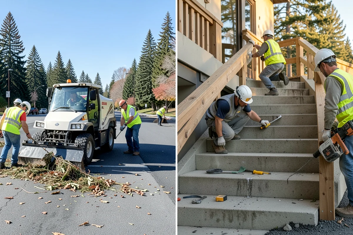 Right-of-Way Vegetation Removal in Puyallup, Pierce County, WA - Confirm right-of-way limits with agency survey data and mark boundaries