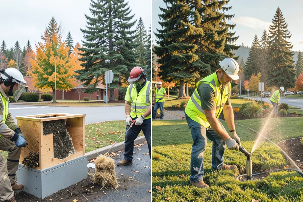 Right-of-Way Vegetation Removal in Redmond, King County, WA - Confirm right-of-way limits with agency survey data and mark boundaries