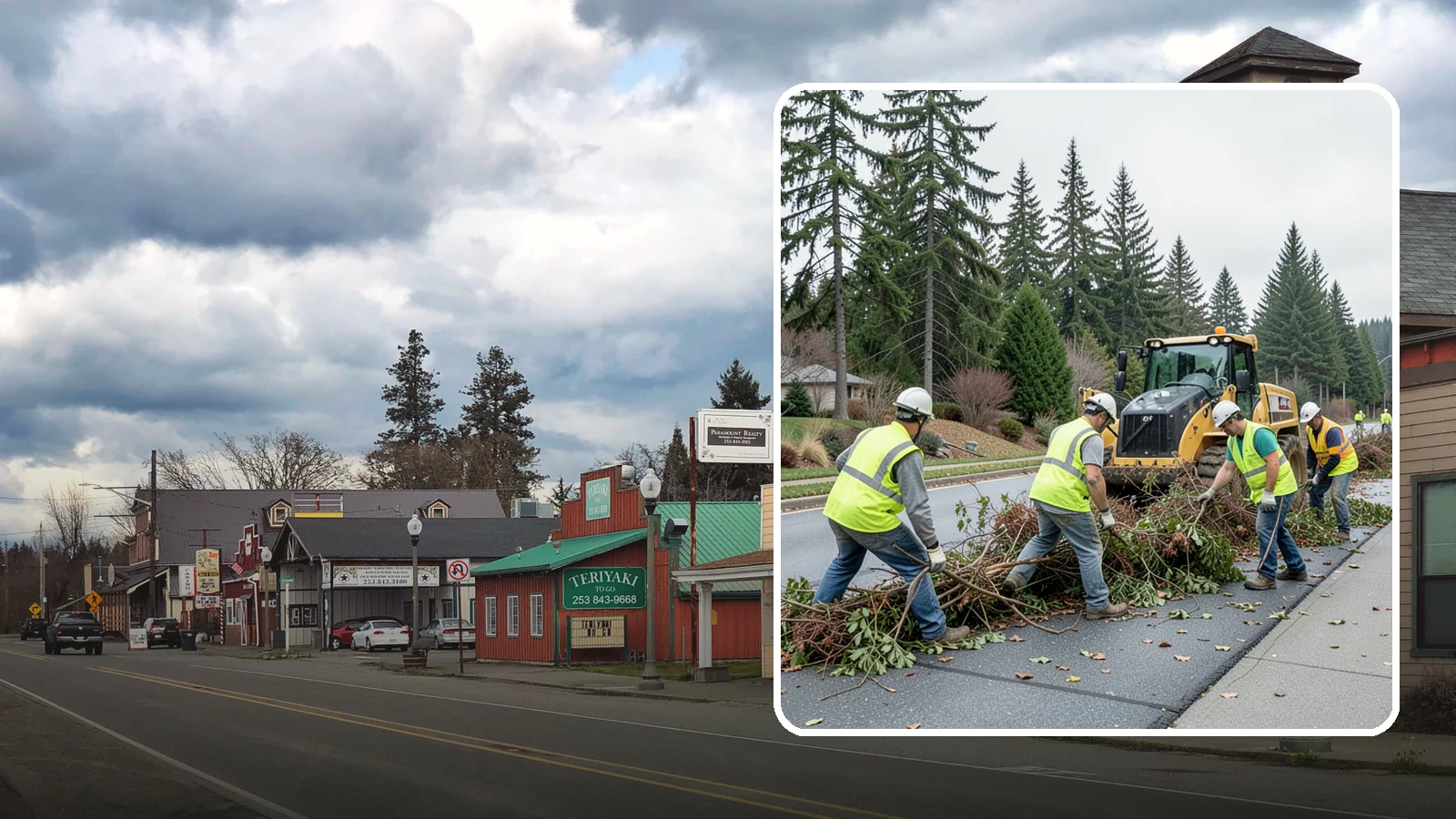 Right-of-Way Vegetation Removal in Roy, Pierce County, WA - Comprehensive vegetation removal that restores full right-of-way function where growth has overtaken the public easement.
