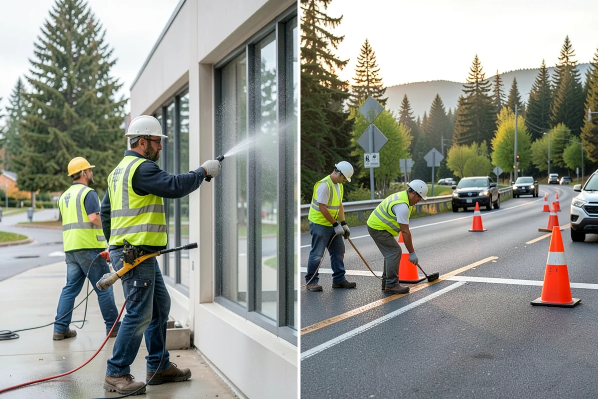 Right-of-Way Vegetation Removal in SeaTac, King County, WA - Confirm right-of-way limits with agency survey data and mark boundaries