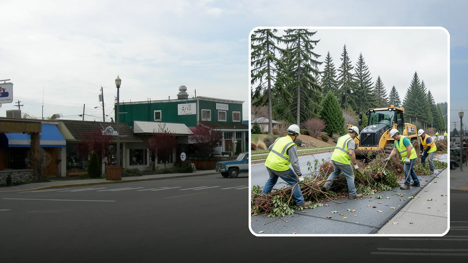 Right-of-Way Vegetation Removal in Stanwood, Snohomish County, WA - Comprehensive vegetation removal that restores full right-of-way function where growth has overtaken the public easement.