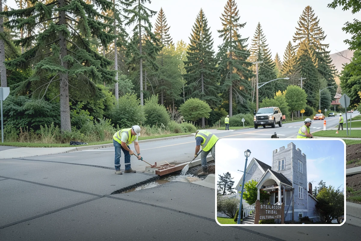 Right-of-Way Vegetation Removal in Steilacoom, Pierce County, WA - Recovers encroached easement width for capital and enforcement needs