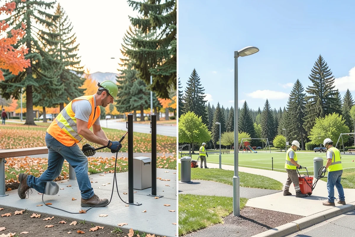 Right-of-Way Vegetation Removal in Tukwila, King County, WA - Confirm right-of-way limits with agency survey data and mark boundaries