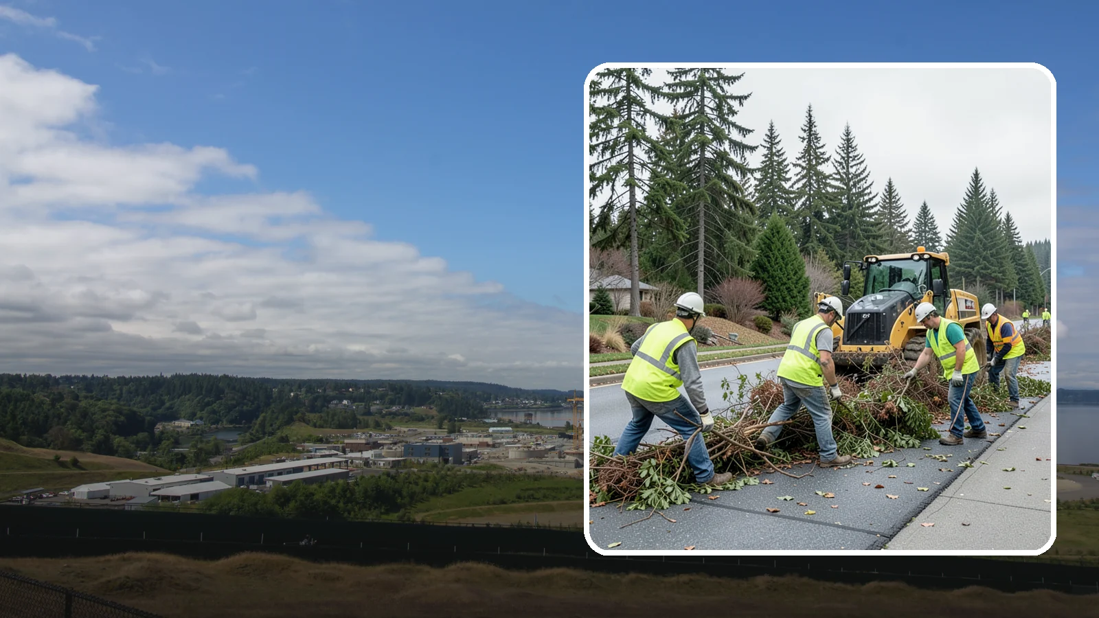 Right-of-Way Vegetation Removal in University Place, Pierce County, WA - Comprehensive vegetation removal that restores full right-of-way function where growth has overtaken the public easement.