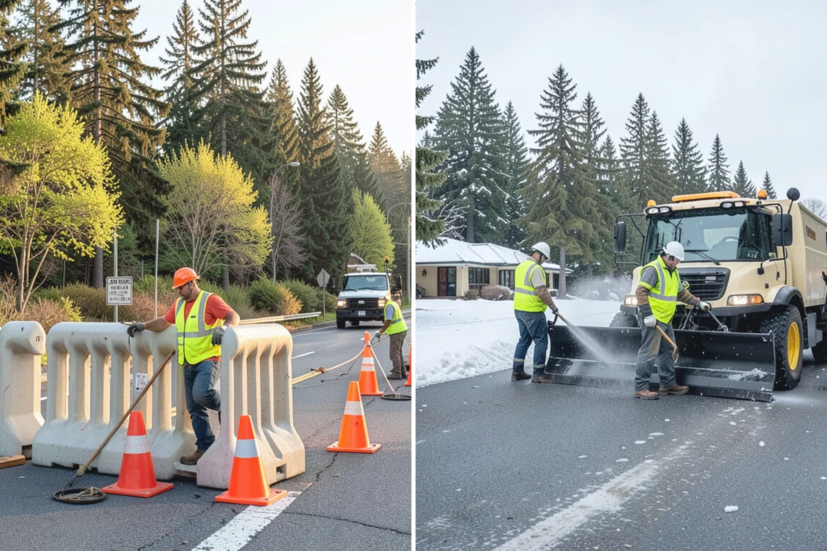 Right-of-Way Vegetation Removal in Woodinville, King County, WA - Confirm right-of-way limits with agency survey data and mark boundaries