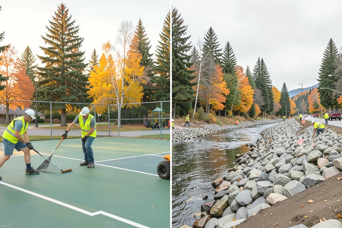 Right-of-Way Vegetation Removal in Yarrow Point, King County, WA - Confirm right-of-way limits with agency survey data and mark boundaries