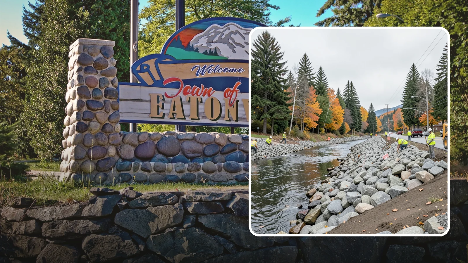Riprap Installation in Eatonville, Pierce County, WA - Riprap installation that armors banks, outfalls, and slopes against erosion and scour from high flows.