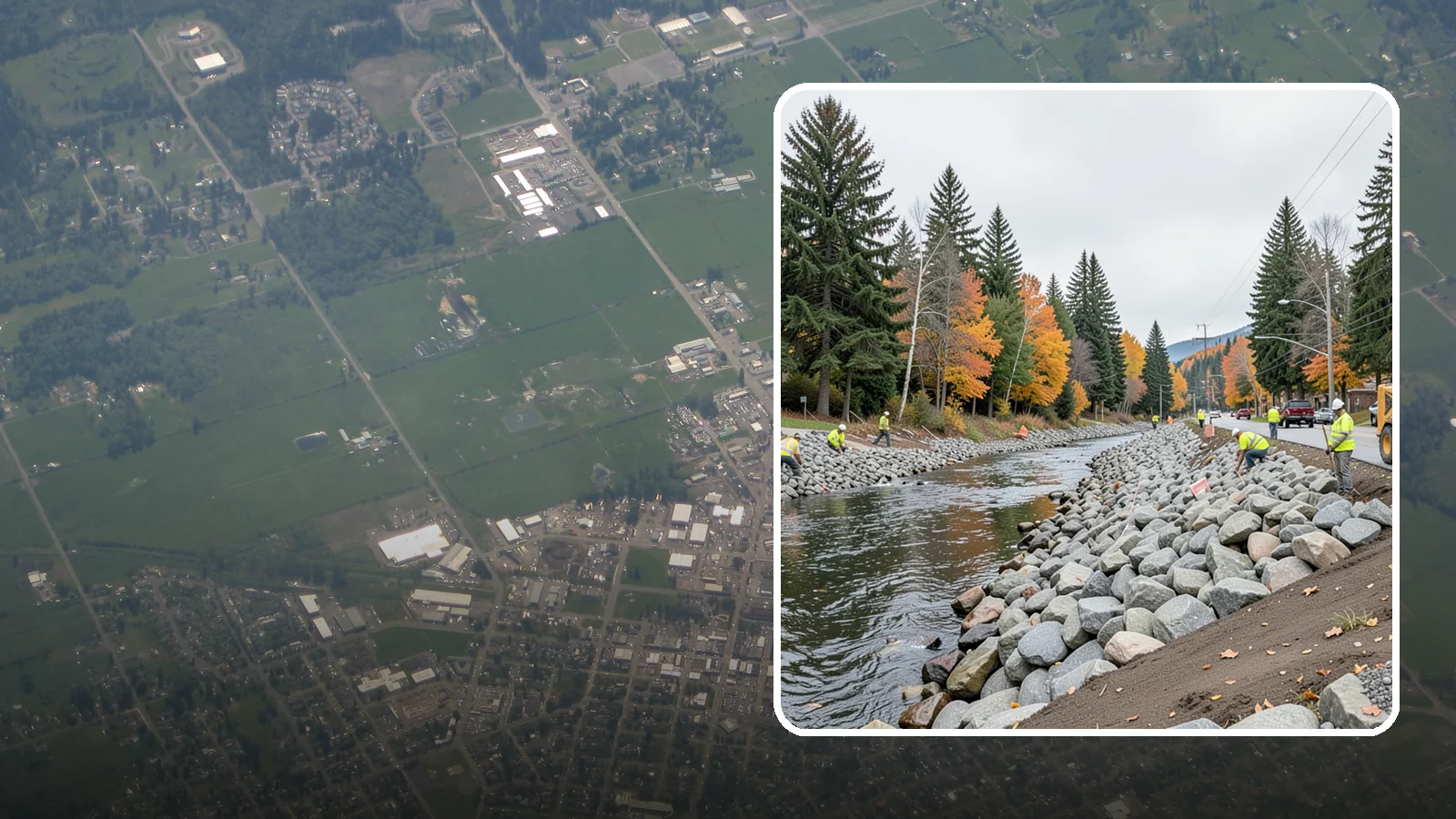 Riprap Installation in Enumclaw, King County, WA - Riprap installation that armors banks, outfalls, and slopes against erosion and scour from high flows.