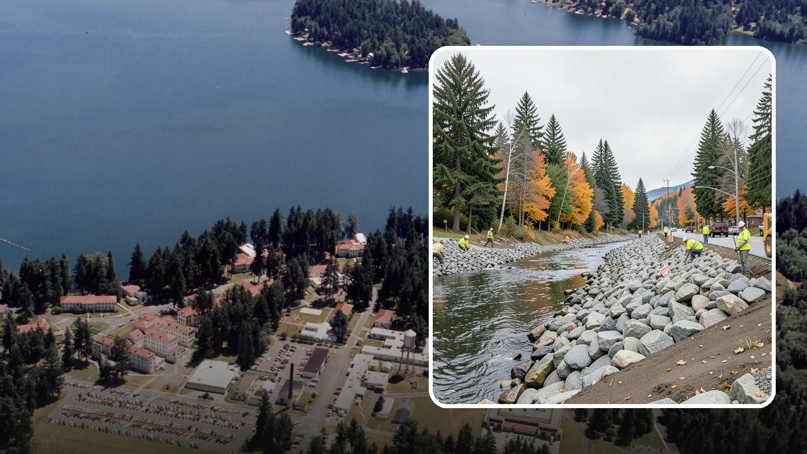 Riprap Installation in Lakewood, Pierce County, WA - Riprap installation that armors banks, outfalls, and slopes against erosion and scour from high flows.