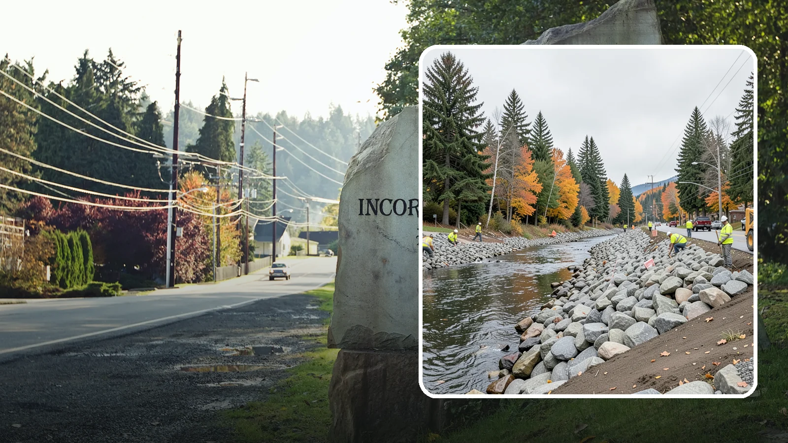 Riprap Installation in Wilkeson, Pierce County, WA - Riprap installation that armors banks, outfalls, and slopes against erosion and scour from high flows.