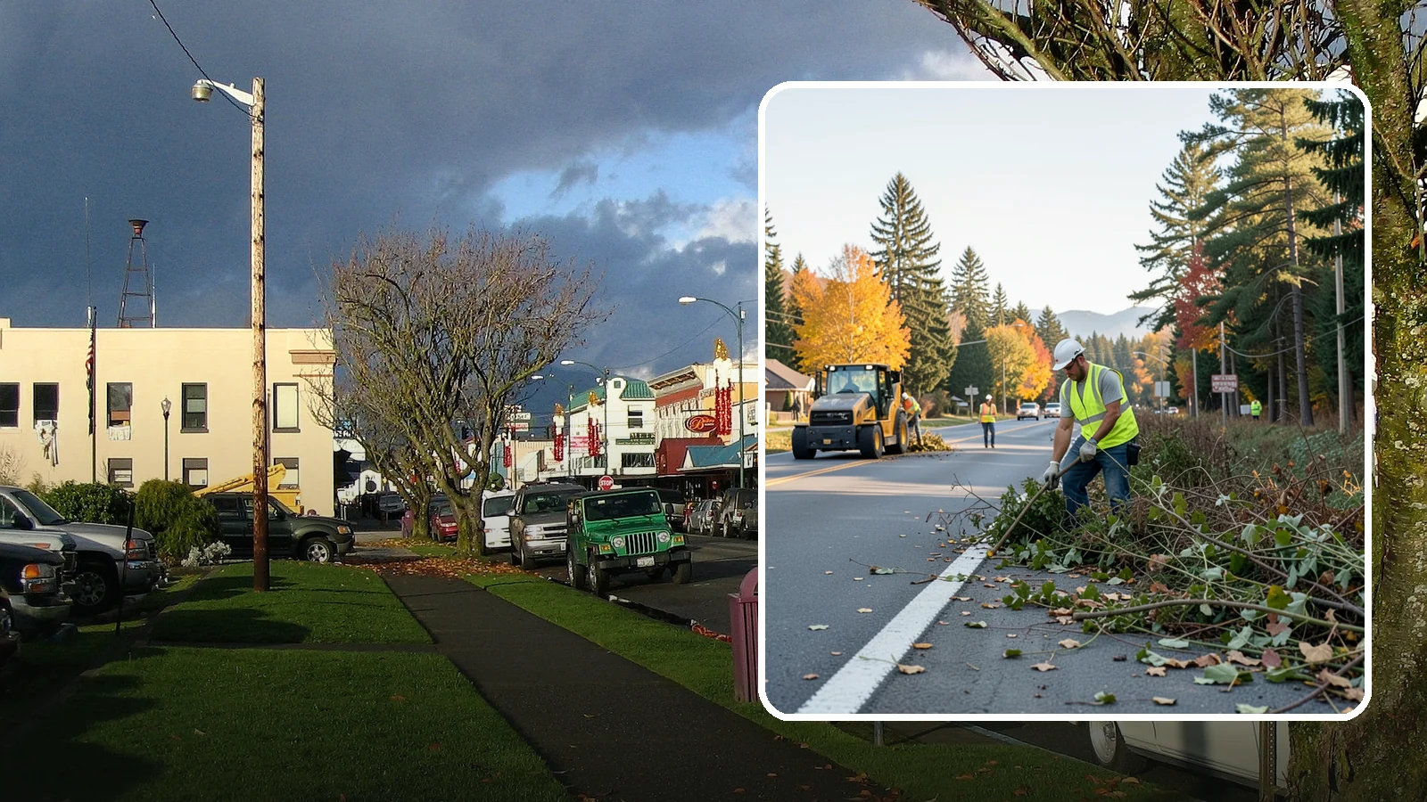 Roadside Brush Clearing in Arlington, Snohomish County, WA - Mechanical and hand brush clearing that reclaims overgrown right-of-way width and restores clear zones along municipal roads.