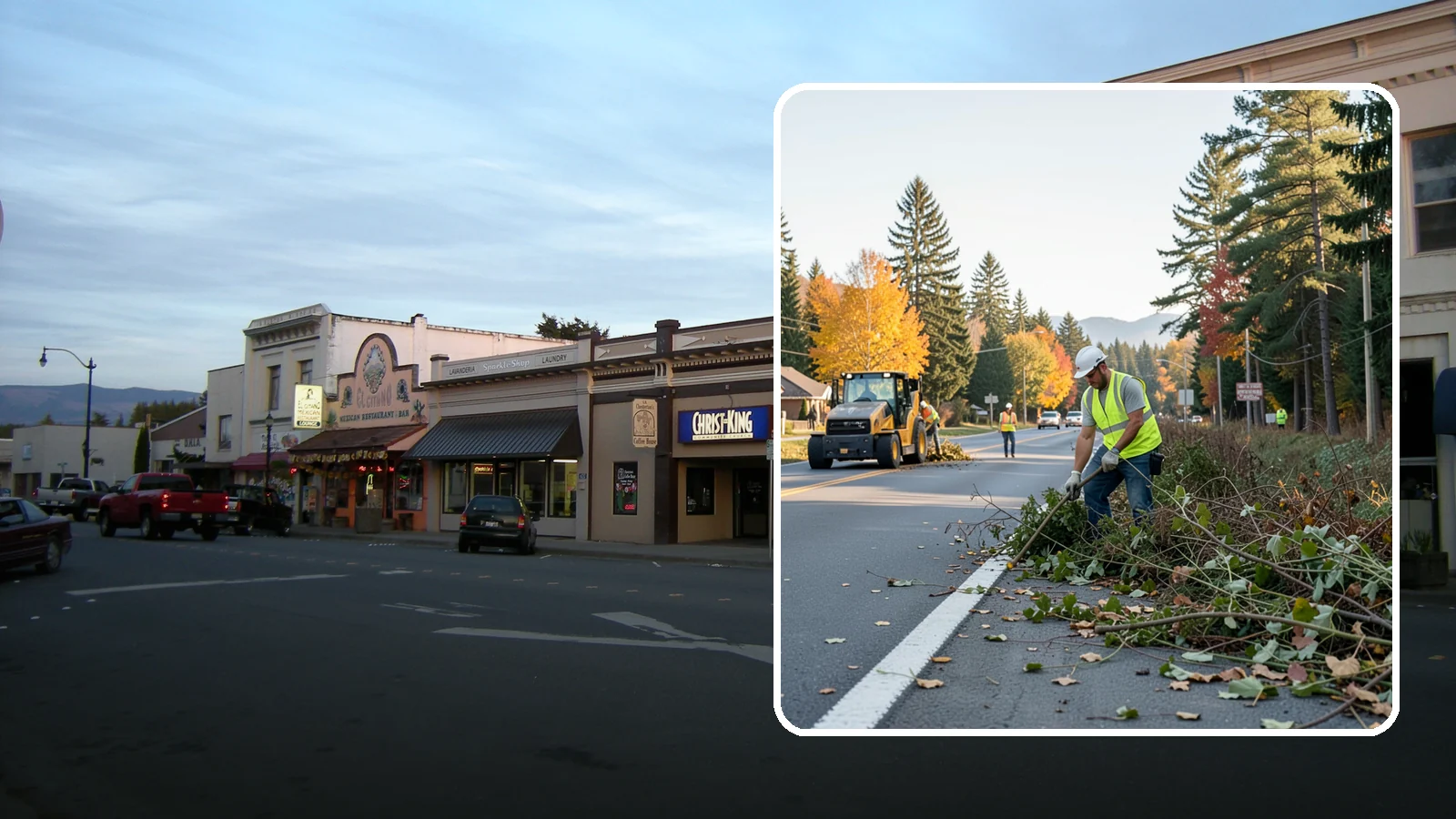 Roadside Brush Clearing in Burlington, Skagit County, WA - Mechanical and hand brush clearing that reclaims overgrown right-of-way width and restores clear zones along municipal roads.