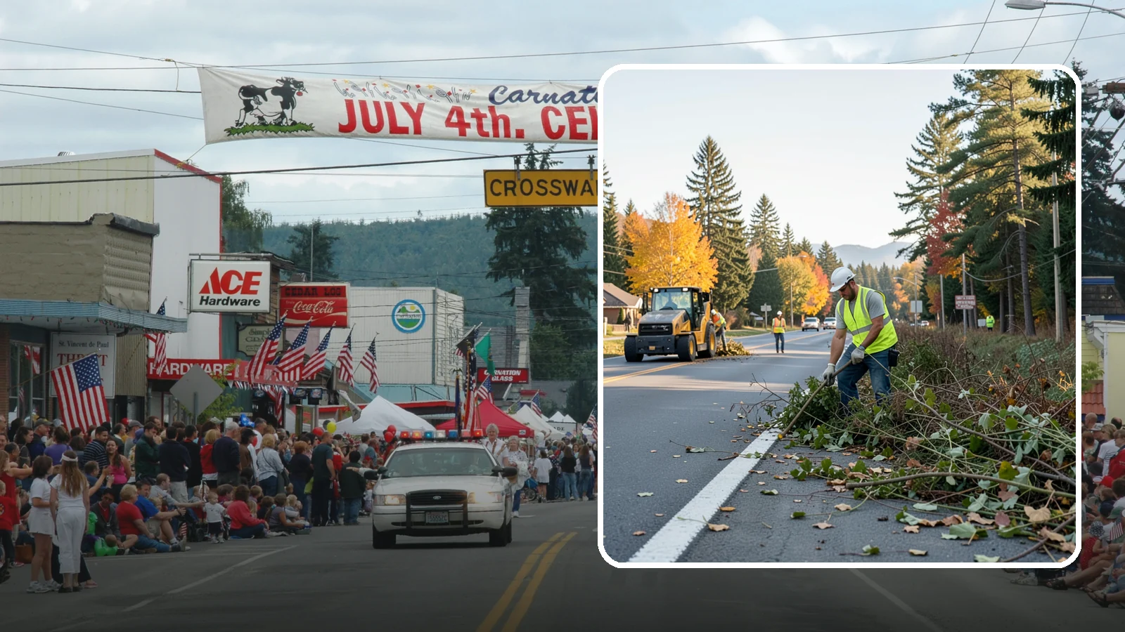 Roadside Brush Clearing in Carnation, King County, WA - Mechanical and hand brush clearing that reclaims overgrown right-of-way width and restores clear zones along municipal roads.