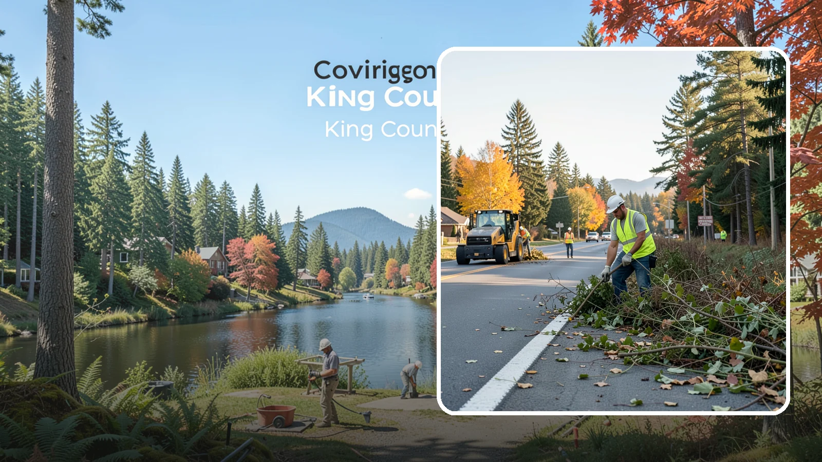 Roadside Brush Clearing in Covington, King County, WA - Mechanical and hand brush clearing that reclaims overgrown right-of-way width and restores clear zones along municipal roads.
