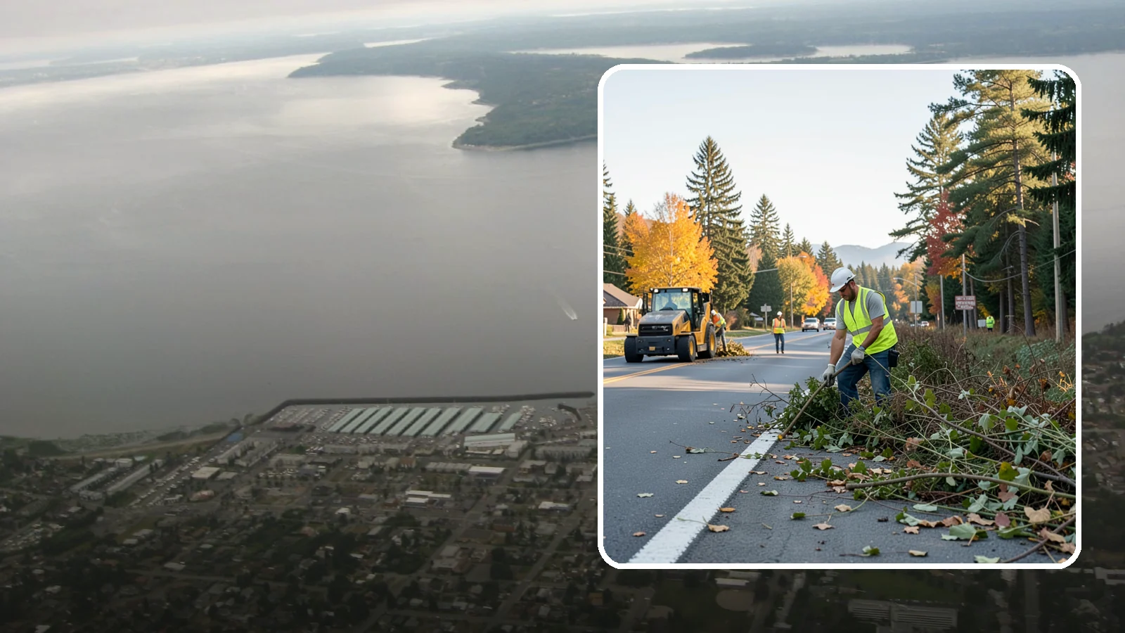 Roadside Brush Clearing in Des Moines, King County, WA - Mechanical and hand brush clearing that reclaims overgrown right-of-way width and restores clear zones along municipal roads.