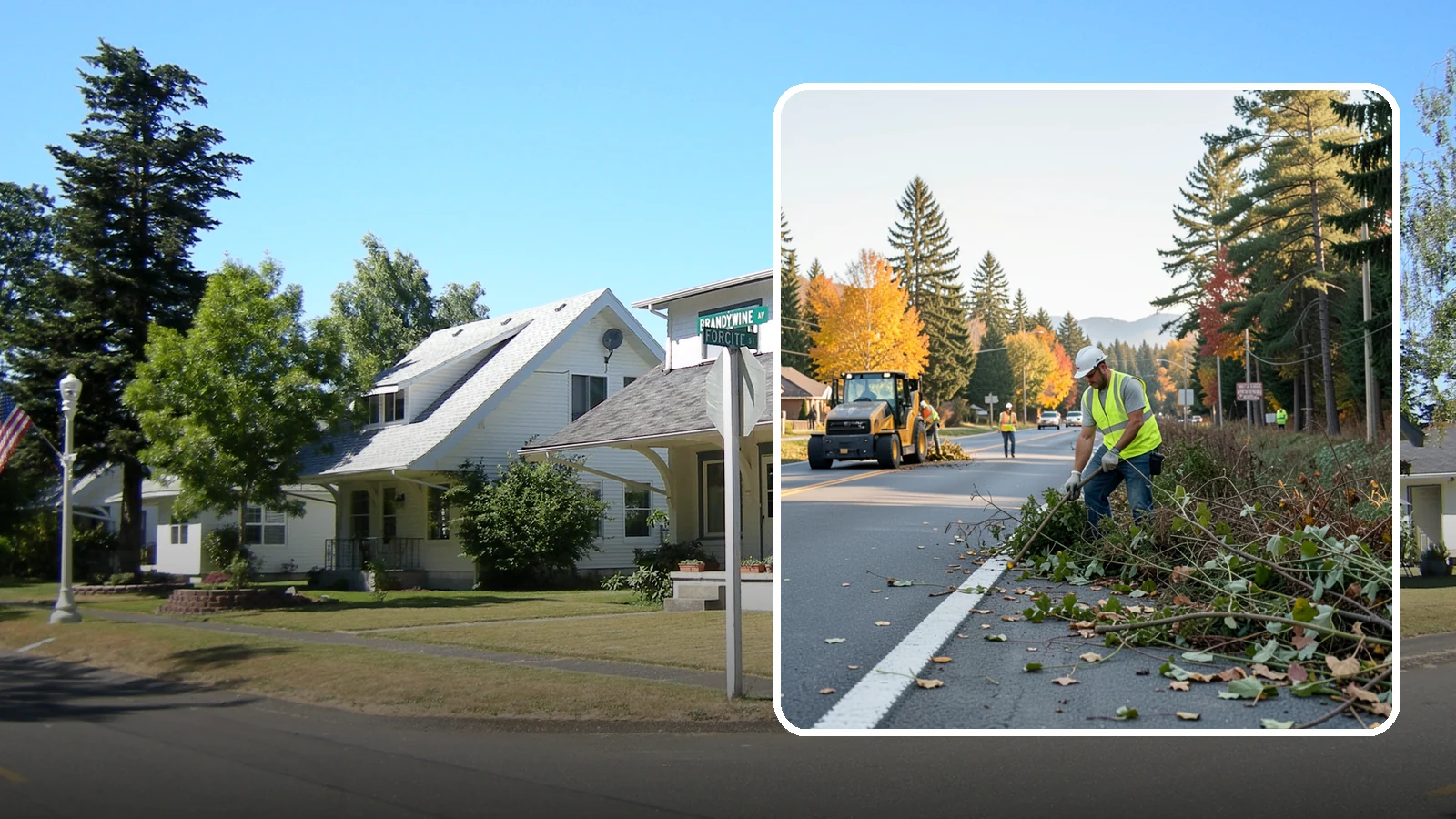 Roadside Brush Clearing in DuPont, Pierce County, WA - Mechanical and hand brush clearing that reclaims overgrown right-of-way width and restores clear zones along municipal roads.