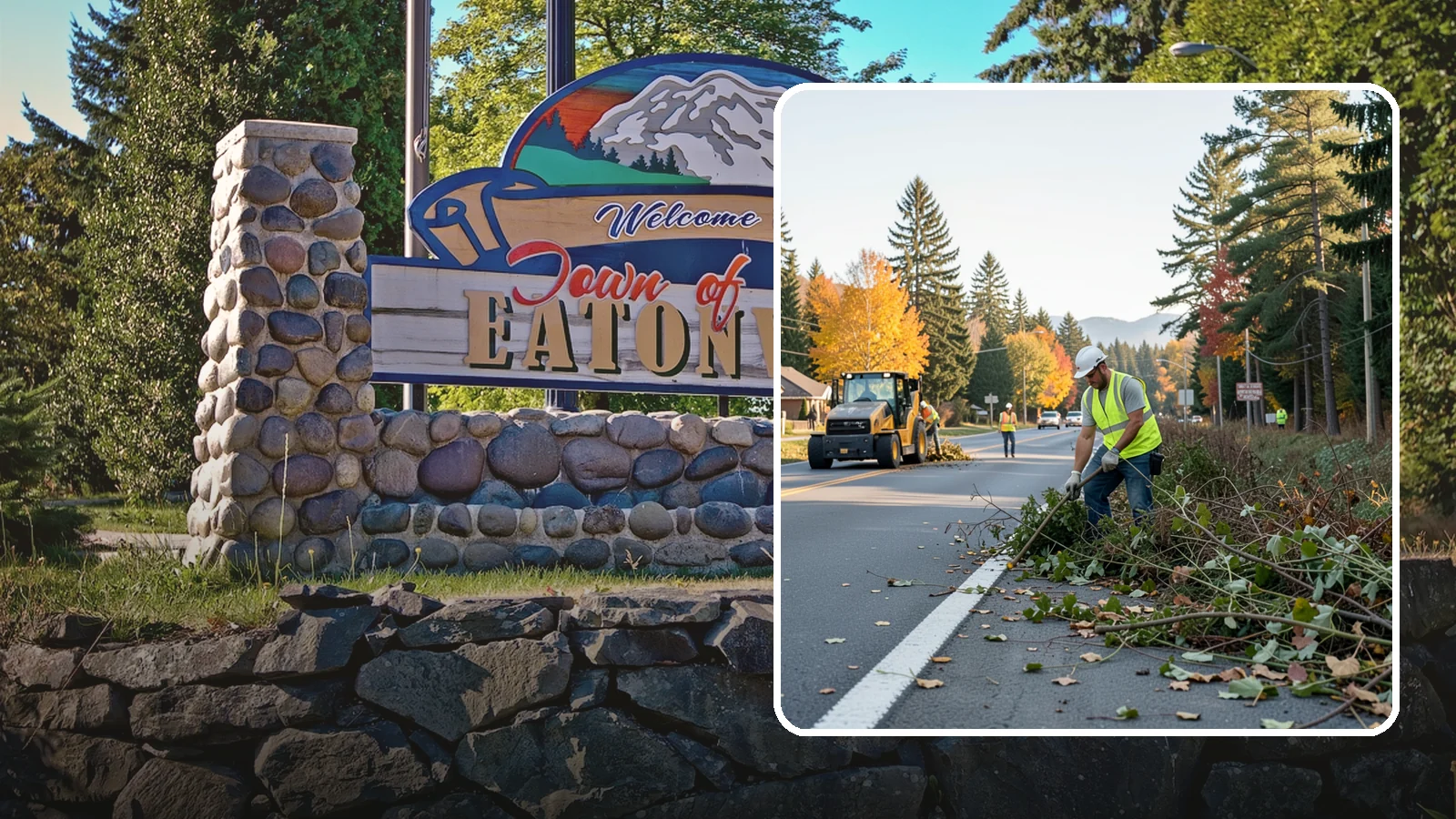 Roadside Brush Clearing in Eatonville, Pierce County, WA - Mechanical and hand brush clearing that reclaims overgrown right-of-way width and restores clear zones along municipal roads.