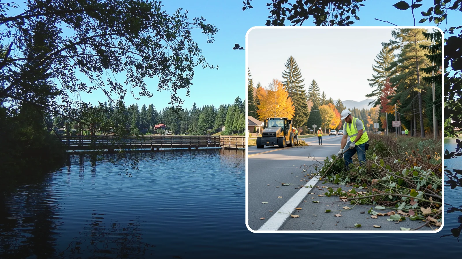 Roadside Brush Clearing in Federal Way, King County, WA - Mechanical and hand brush clearing that reclaims overgrown right-of-way width and restores clear zones along municipal roads.