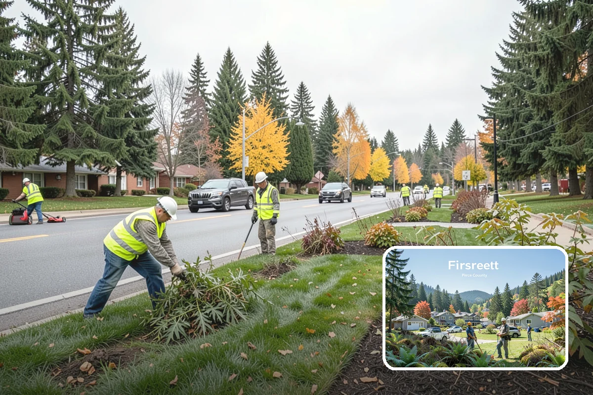 Roadside Brush Clearing in Fircrest, Pierce County, WA - Reopens the recovery clear zone for roadway safety