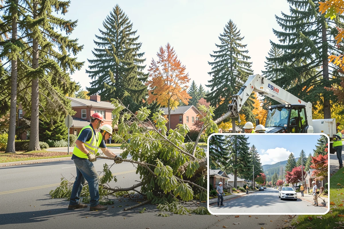 Roadside Brush Clearing in Hunts Point, King County, WA - Reopens the recovery clear zone for roadway safety