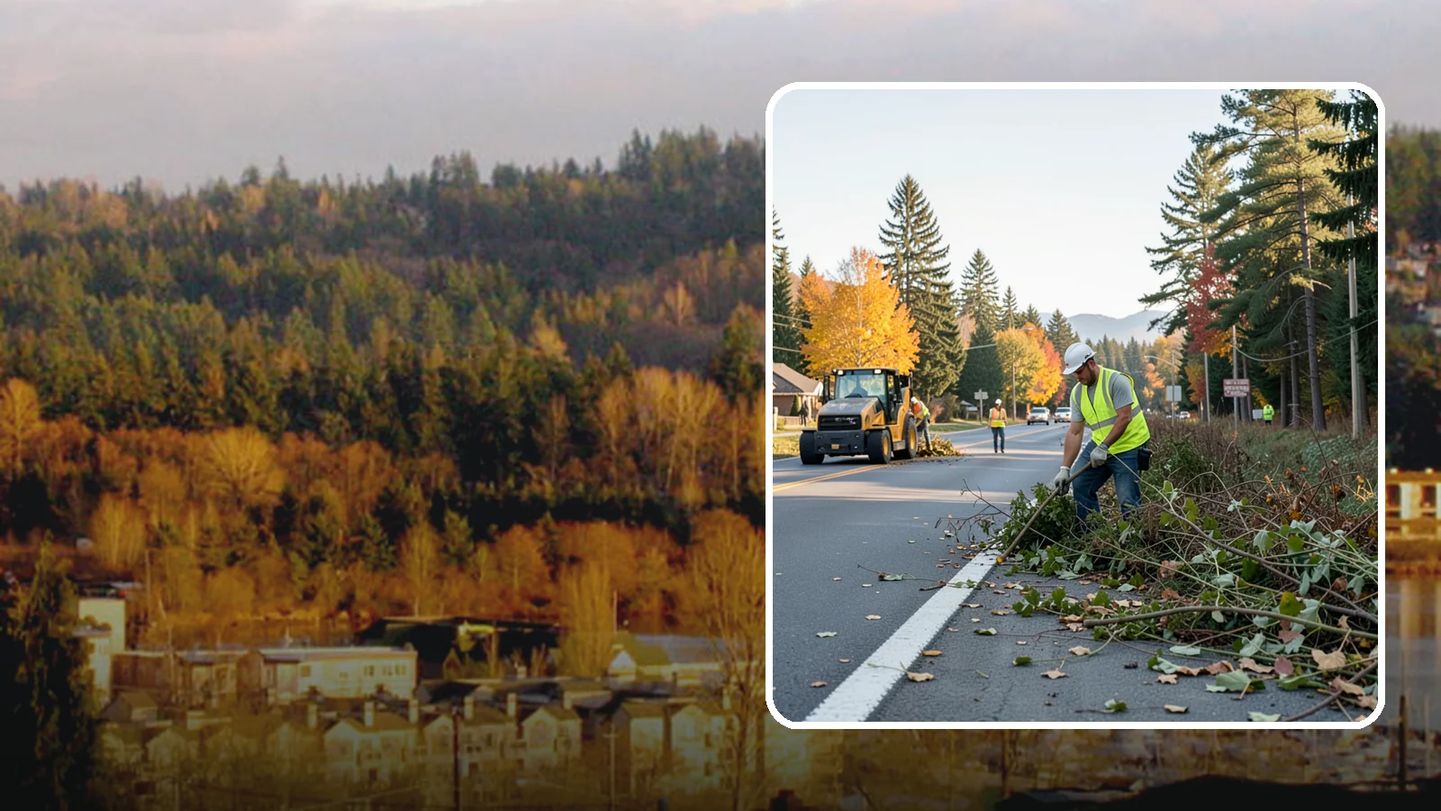 Roadside Brush Clearing in Kenmore, King County, WA - Mechanical and hand brush clearing that reclaims overgrown right-of-way width and restores clear zones along municipal roads.