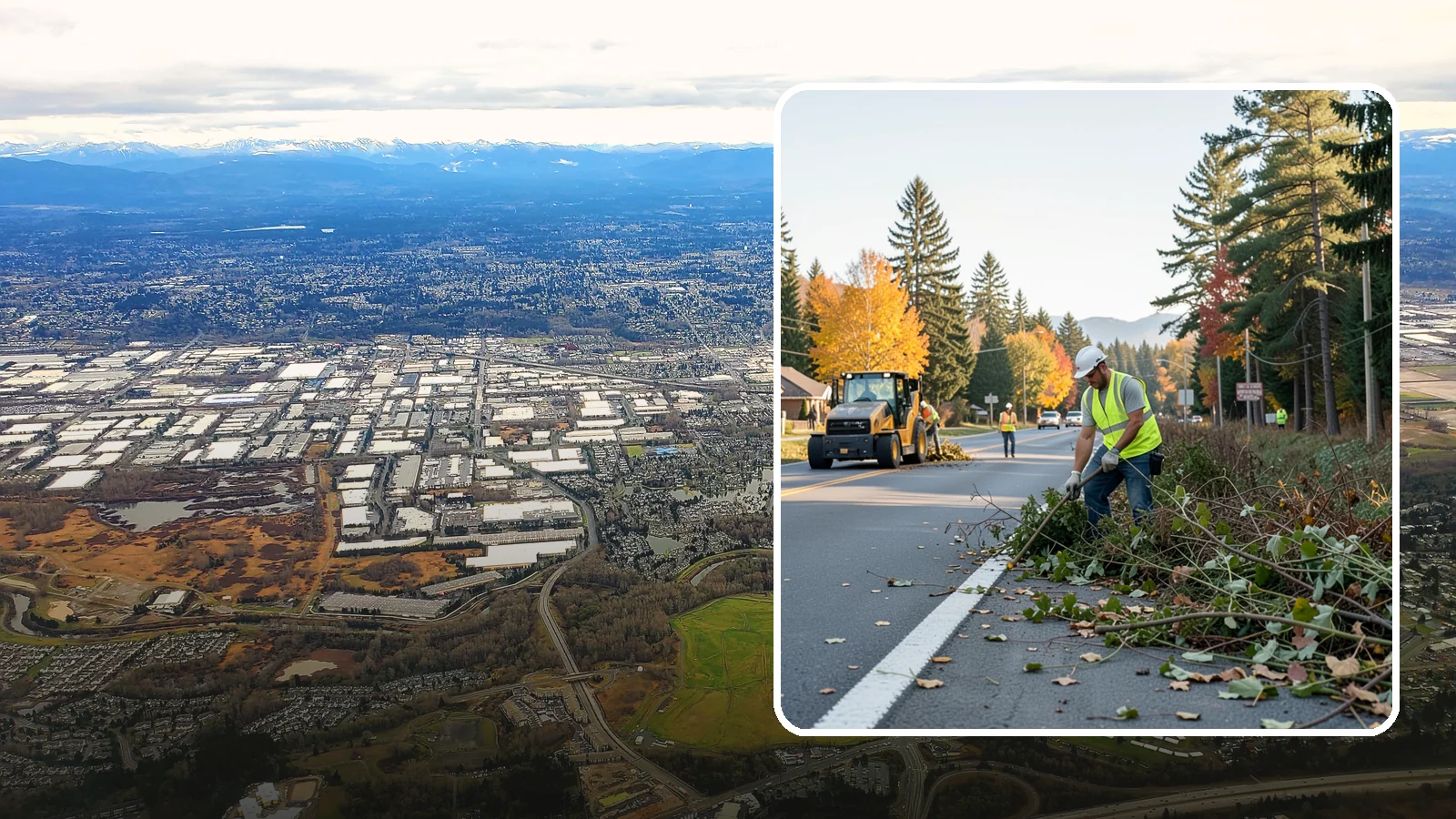 Roadside Brush Clearing in Kent, King County, WA - Mechanical and hand brush clearing that reclaims overgrown right-of-way width and restores clear zones along municipal roads.