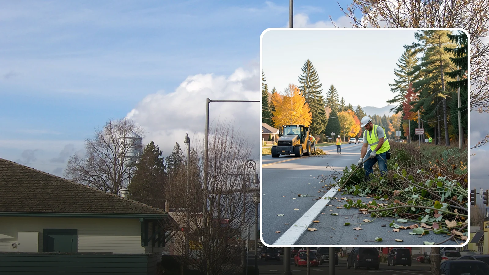 Roadside Brush Clearing in Marysville, Snohomish County, WA - Mechanical and hand brush clearing that reclaims overgrown right-of-way width and restores clear zones along municipal roads.