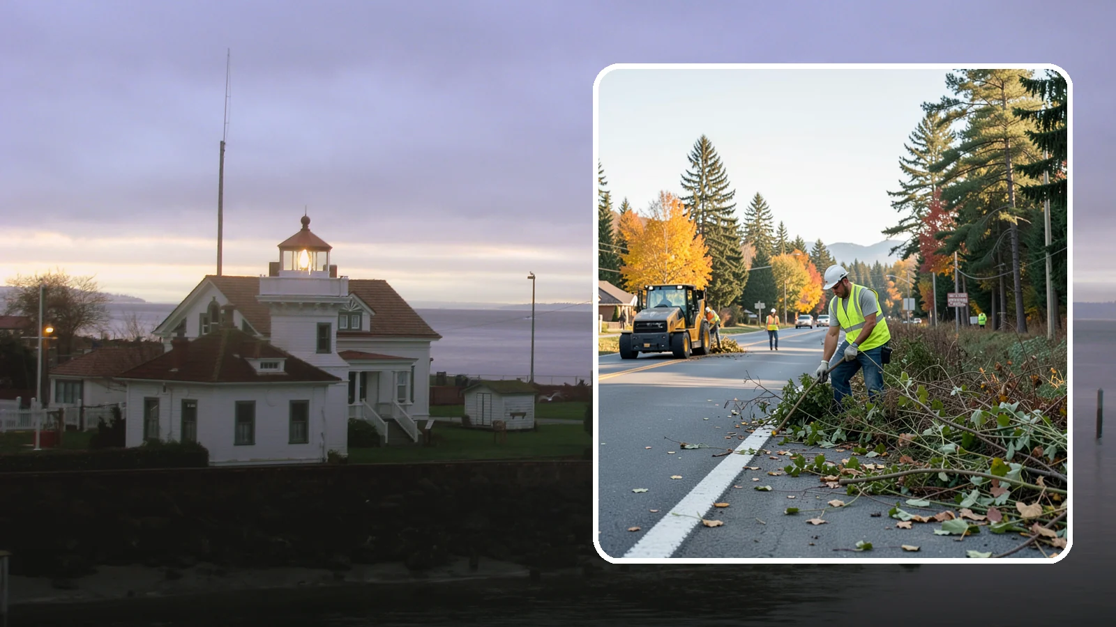 Roadside Brush Clearing in Mukilteo, Snohomish County, WA - Mechanical and hand brush clearing that reclaims overgrown right-of-way width and restores clear zones along municipal roads.