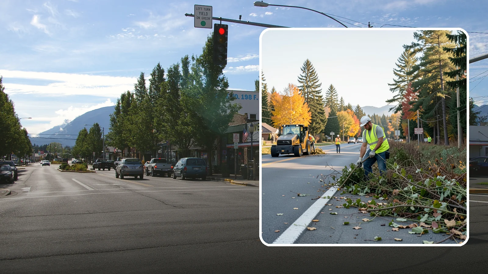 Roadside Brush Clearing in North Bend, King County, WA - Mechanical and hand brush clearing that reclaims overgrown right-of-way width and restores clear zones along municipal roads.