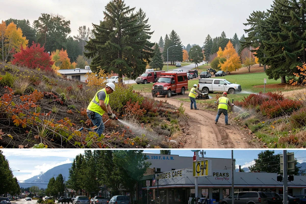 Roadside Brush Clearing in North Bend, King County, WA - Brush clearing runs efficiently in late summer and fall when soils firm up, though winter dormant-season work improves visibility...