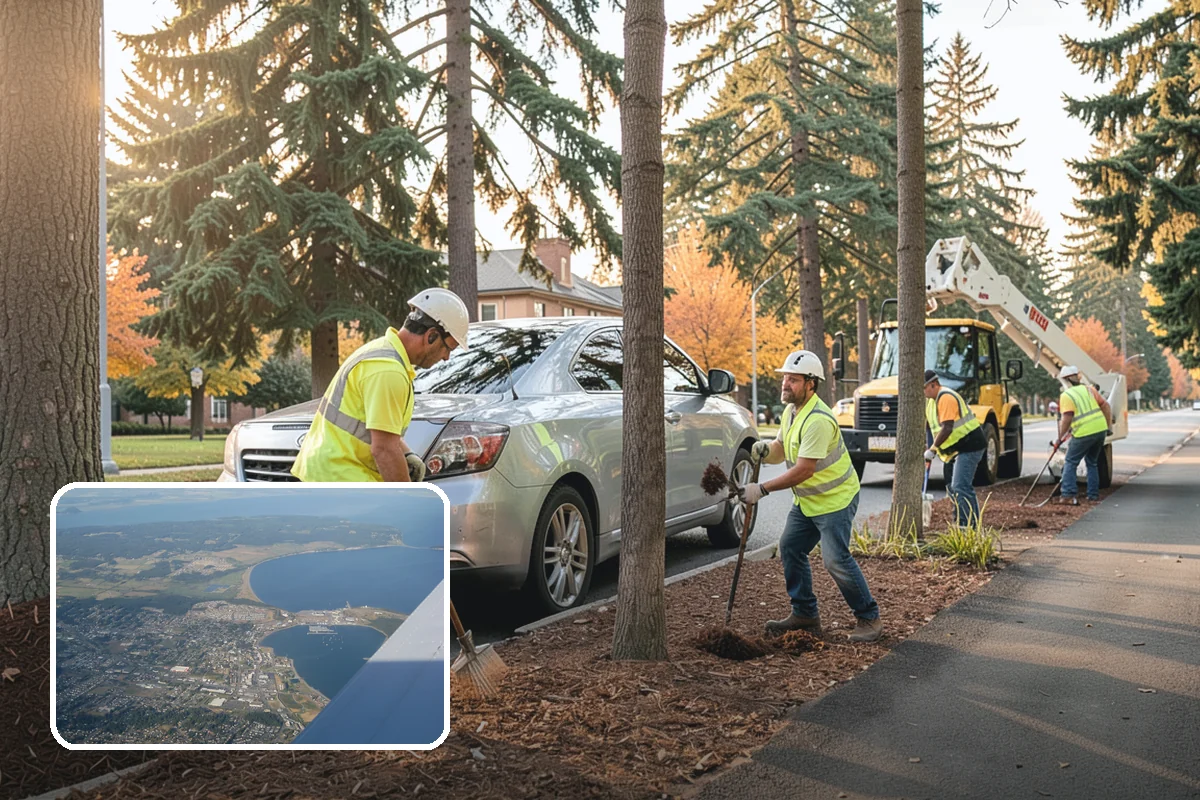 Roadside Brush Clearing in Oak Harbor, Island County, WA - Reopens the recovery clear zone for roadway safety