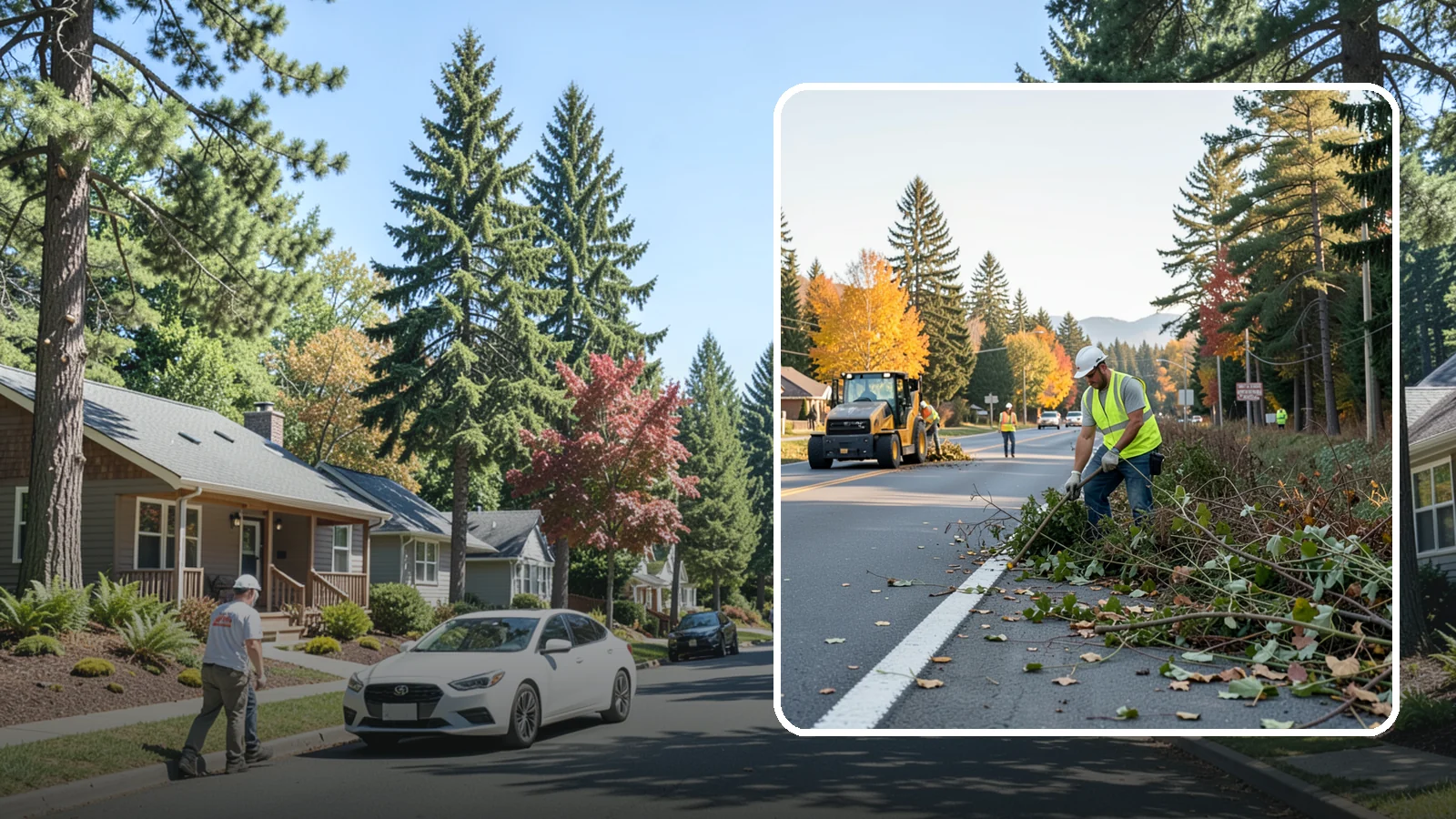 Roadside Brush Clearing in Orting, Pierce County, WA - Mechanical and hand brush clearing that reclaims overgrown right-of-way width and restores clear zones along municipal roads.