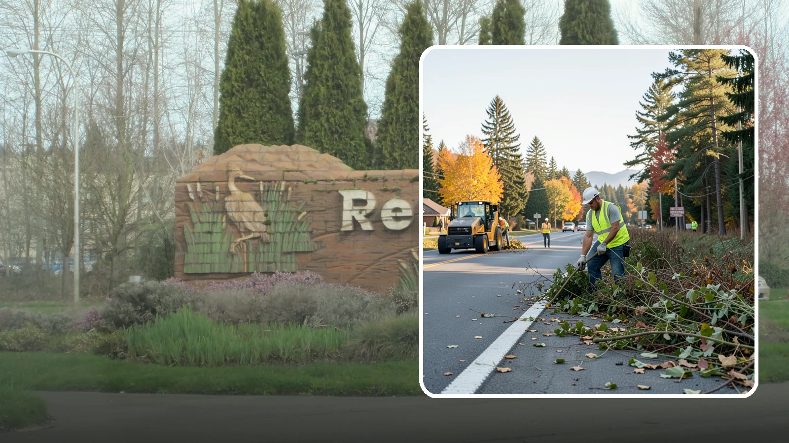 Roadside Brush Clearing in Renton, King County, WA - Mechanical and hand brush clearing that reclaims overgrown right-of-way width and restores clear zones along municipal roads.