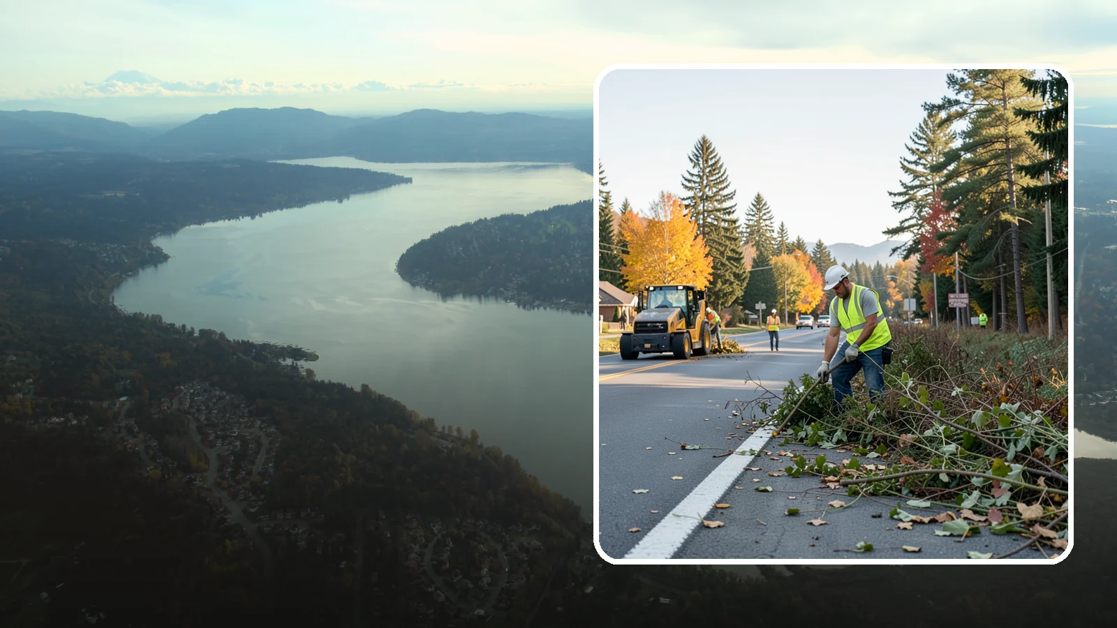 Roadside Brush Clearing in Sammamish, King County, WA - Mechanical and hand brush clearing that reclaims overgrown right-of-way width and restores clear zones along municipal roads.